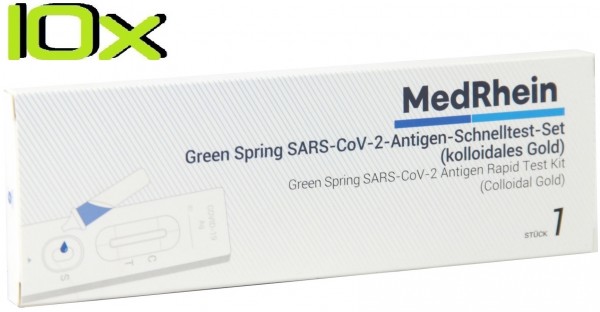 10x MedRhein® SARS-COV2- Antigen-Schnelltest für vorderen Nasenabstrich