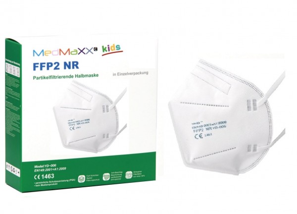 1x MedMaXX FFP2 NR Atemschutzmaske Größe S, auch für Kinder geeignet, weiß