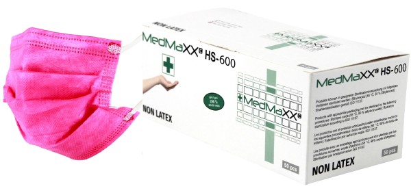 MedMaXX HS-600E-PI 3-lagige OP Maske Typ II EN 14683 pink 50 Stück