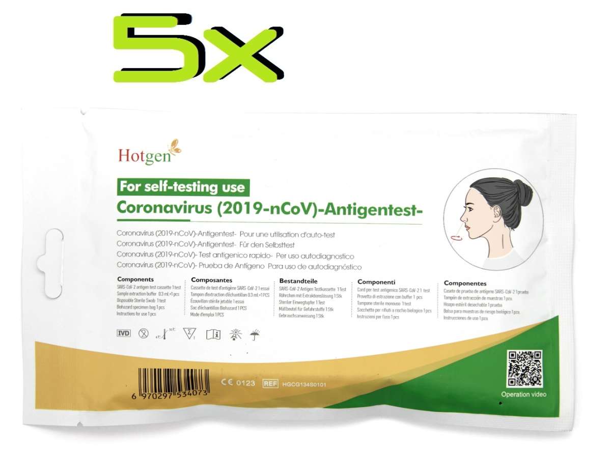5x Hotgen SARS COV2 Laien Antigen Schnelltest F r Vorderen 