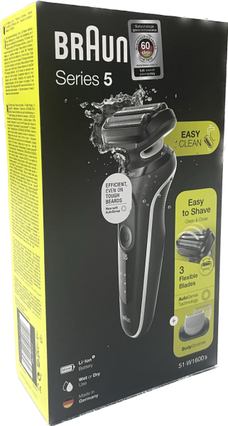 Braun Series 5-51-W1600s Wet &amp; Dry Herrenrasierer schwarz / weiß