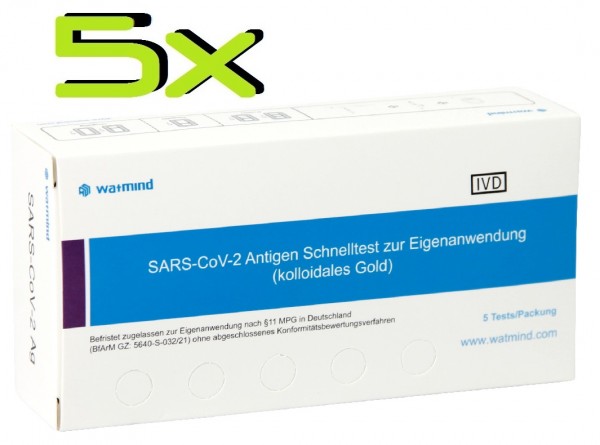 Watmind® SARS-COV2 Laien Antigen-Schnelltest Lutsch-Speichel ideal für die Schule