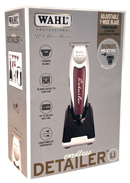 Wahl Detailer Li Professional Akku Konturen Trimmer 08171-016 silber / rot