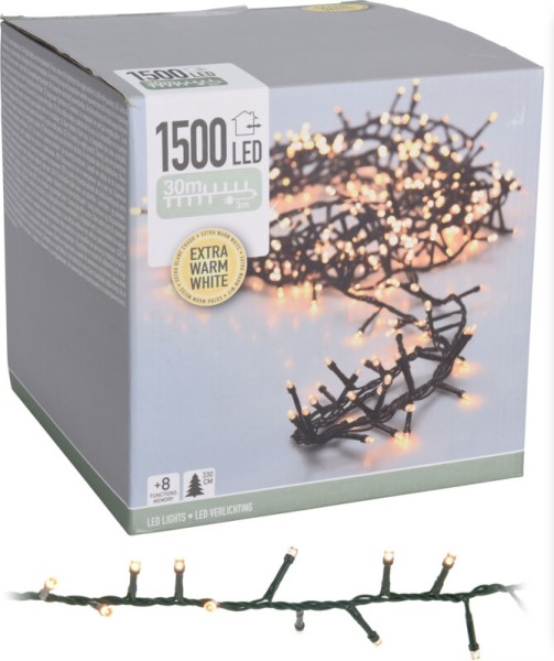 Living>it® Lichterkette 1500 LED für innen und außen extra warmweiß