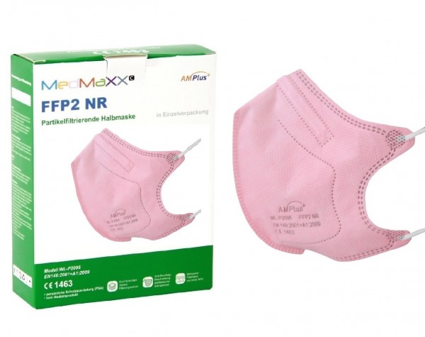 1x MedMaXX FFP2 NR Atemschutzmaske Größe S, auch für Kinder geeignet, rosa