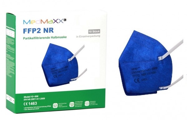 1x MedMaXX FFP2 NR Atemschutzmaske Größe XS, auch für Kinder geeignet, dunkelblau