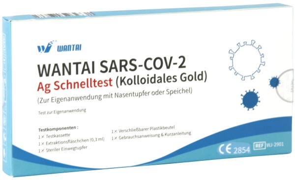 Wantai® SARS-COV2 Laien Antigen-Schnelltest Lutsch-Speichel oder Nasal ab 0 Jahre