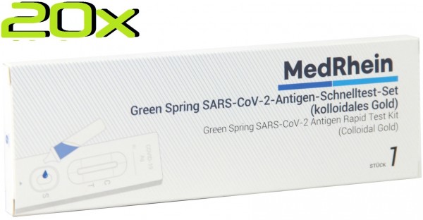 20x MedRhein® SARS-COV2- Antigen-Schnelltest für vorderen Nasenabstrich