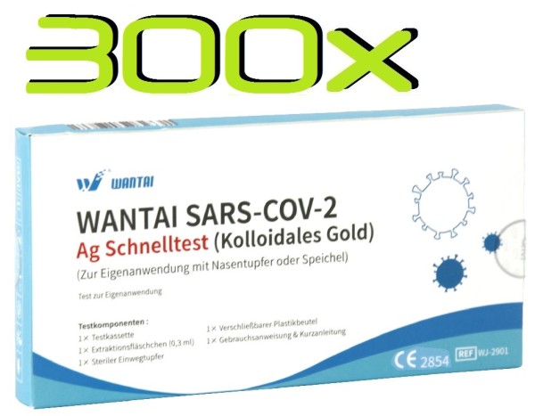 500x Wantai® SARS-COV2 Laien Antigen-Schnelltest Lutsch-Speichel oder Nasal ab 0 Jahre